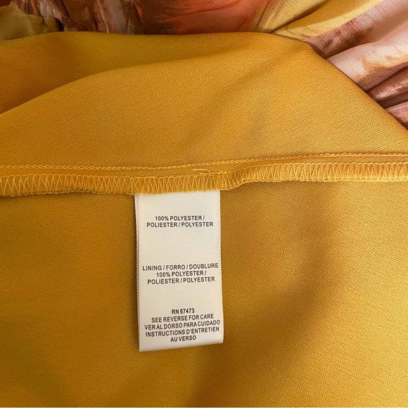 NWT Taylor Cutouts Printed Chiffon Midi Flare Dress with Waist Drawstring - Picture 12 of 13